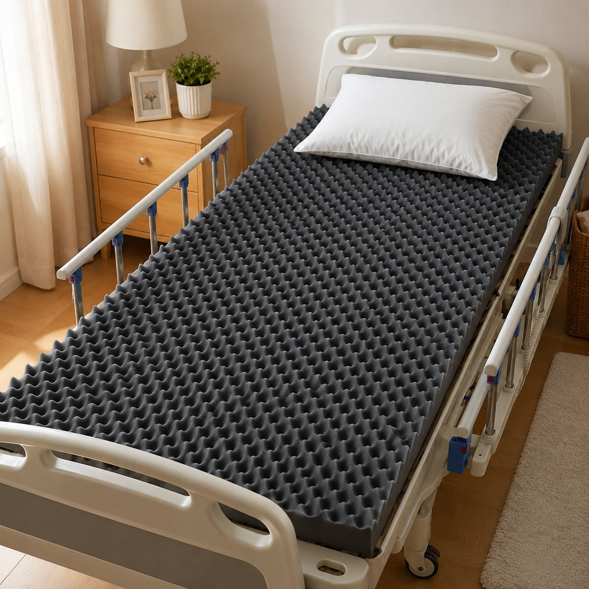 Colchón Convulado Ortopédico 3” Superfirme Densidad 24/130 para Cama Hospitalaria y Pacientes de Más de 100 kg