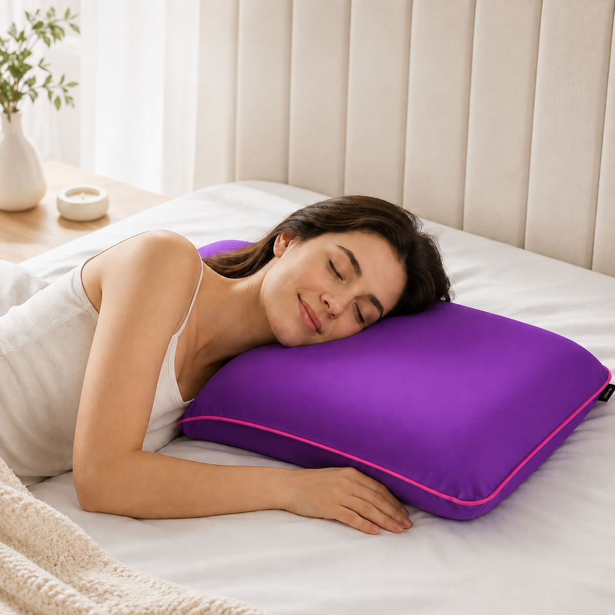 Almohada Viscoelástica Portátil con Bolsa de Viaje, Suave, Cómoda y Adaptable
