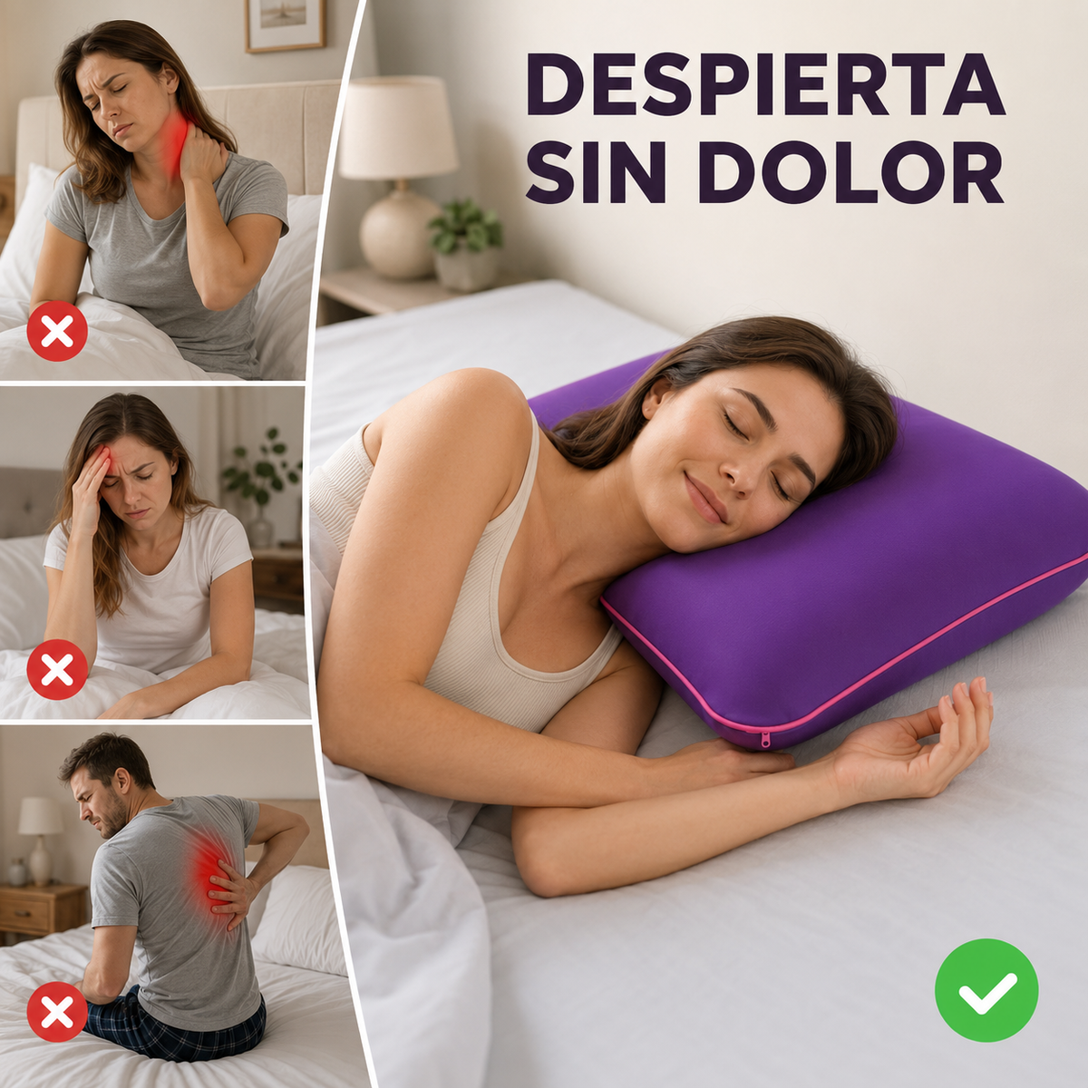 Almohada Viscoelástica Portátil con Bolsa de Viaje, Suave, Cómoda y Adaptable