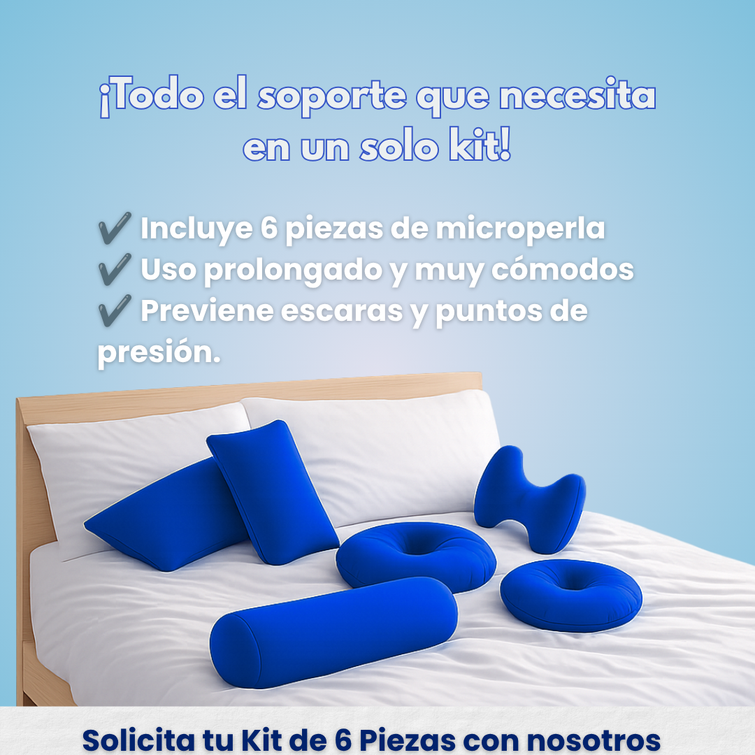 Kit de 6 Piezas Ortopédicas de Microperlas Antillagas y Antiescaras