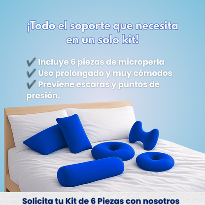 Kit de 6 Piezas Ortopédicas de Microperlas Antillagas y Antiescaras